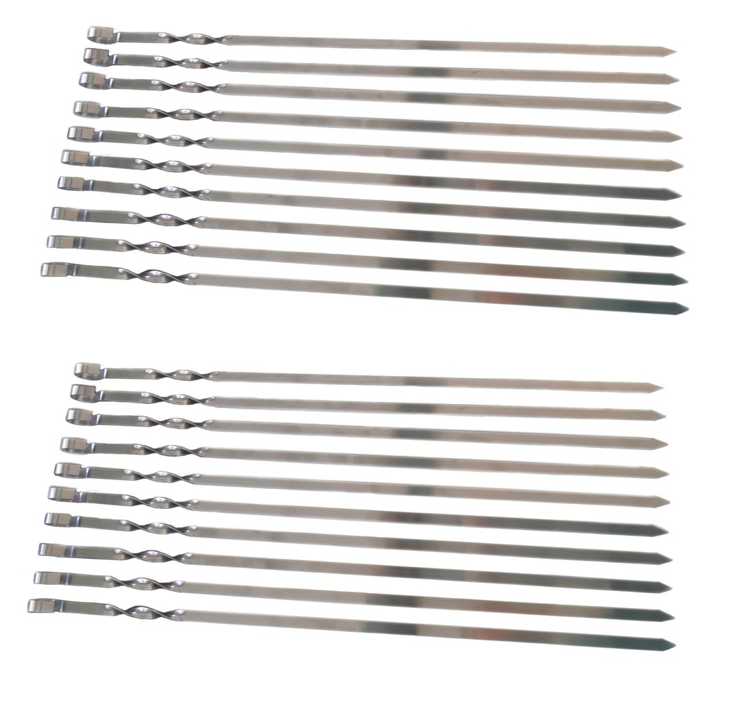 SET Mangal PICKNICK mit Klappfüßen und Kohlebehälter + Mehrfacher Drespieß Sesam II + 20 Spieße – Bild 7