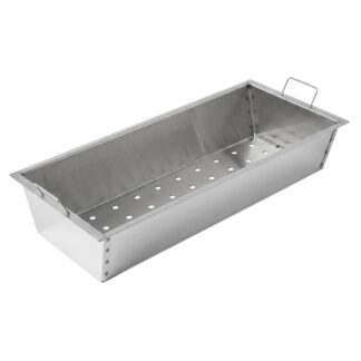 Kohlekasten für Mangal President mit ausziehbaren Griffen BxTxH: 12 x 57 x 26,5 cm Edelstahl 0,8mm