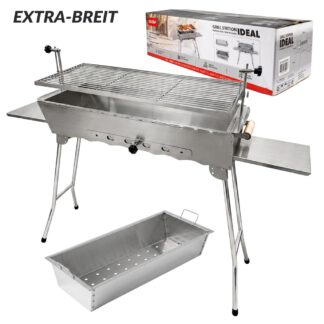 Mangal IDEAL 2026 Extra Breit HLB: 70 x 76,5 x 26,5 cm mit Kohlebehälter Edelstahl 2 mm rostfrei