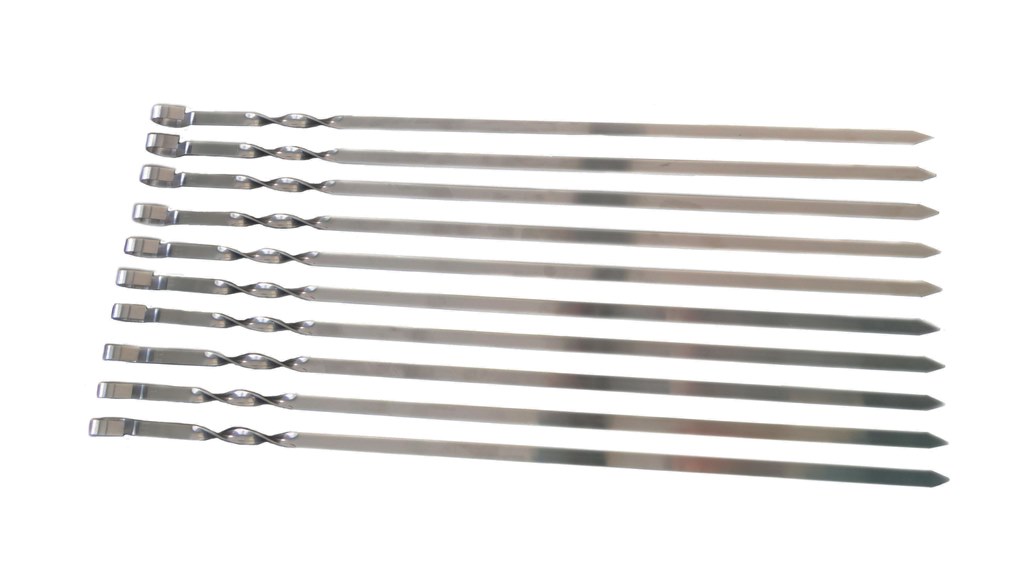 Set Textiltasche mit Klettverschluss ca. 62 × 10,5 cm + 10 Edelstahlspieße 50cm 2mm stärke 1cm breit – Bild 4
